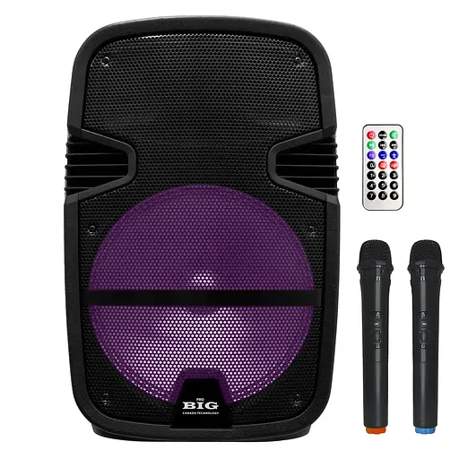 Портативная колонка BIG 300TORNADO два радио микрофона, караоке