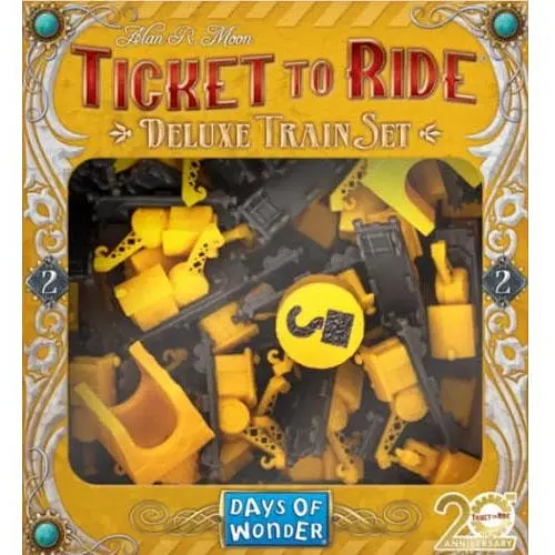 Аксесуар Days of Wonder Промонабір для гри Квиток на потяг 2 жовтий Ticket to Ride 20th Anniversary Deluxe Train Set (DOWTTRTS2)