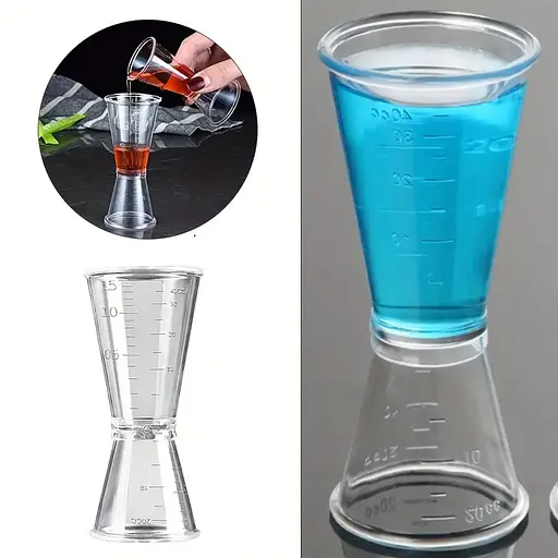 Джигер мірна склянка 40/20 мл для бармена пластиковий, мірник для бару, Kitchen Master 87561 - фото 2