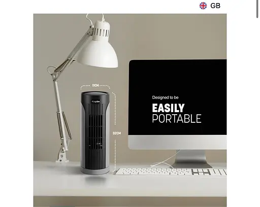 Башенный вентилятор KEPLIN 13" пульт дистанционного управления, сенсорная панель, светодиодная подсветка, 3 скорости - фото 3