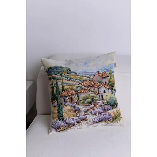Наволочка гобеленовая Прованс Лавандовая провинция 45х45 см (44306) - фото 4