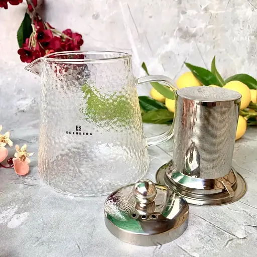 Заварювальний чайник Edenberg EB-19063 із карбованого термостійкого скла до 500° 900 мл - фото 4