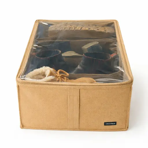 Органайзер  ORGANIZE  для зберігання демісезонного взуття до 44 розміру на 4 пари 48*34*20 см (беж) - фото 1