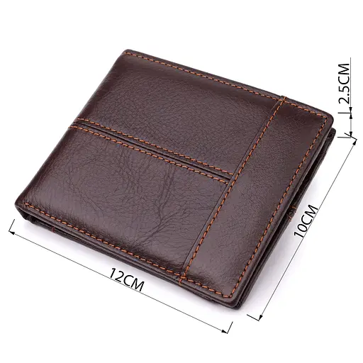 Горизонтальный стильный кошелек из натуральной кожи Vintage 12х10х2.5 см acs0029629 - фото 3