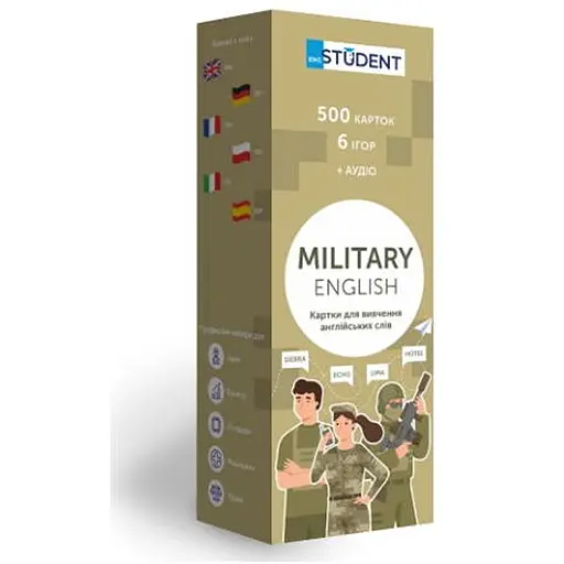 Настільна гра English Student Картки для вивчення англійських слів English Student Military (укр.) (591225990) - фото 1