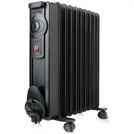Масляний обігрівач Black+Decker 1500 Вт площа обігріву 15 кв.м чорний підлоговий (BXRA1500E) - фото 1