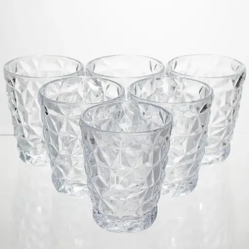 Набор стеклянных стаканов 6 штук 250 мл для сока лимонадов воды коктейлей стаканы стеклянные для напитков Yiwu HP-19-168 - фото 1