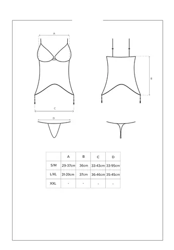 Корсет и стринги Obsessive Contica L/XL черный - фото 7
