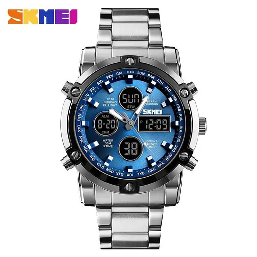 Skmei 1389BU Silver-Black-Blue