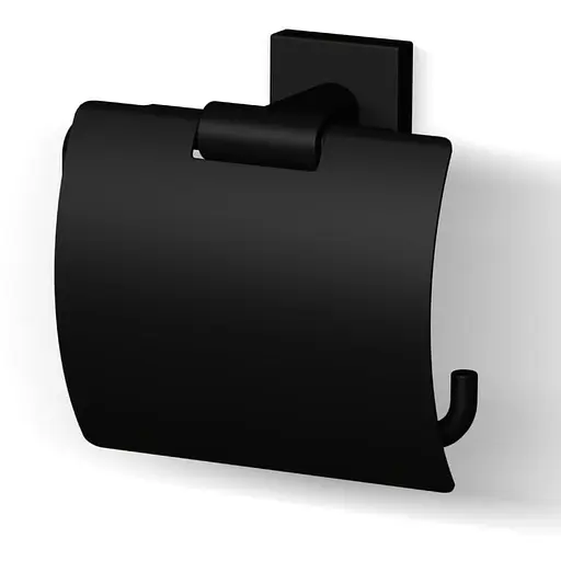 Держатель туалетной бумаги Imprese Bilovec с крышкой black matt 142255B Черный матовый - фото 1