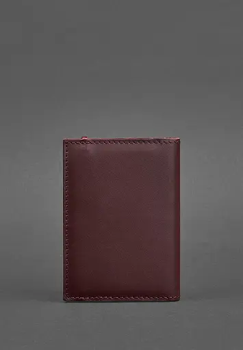 Шкіряна обкладинка для паспорта 2.0 бордова Краст - фото 6