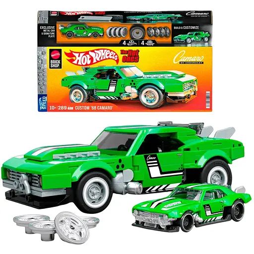Коллекционная машинка-конструктор Hot Wheels Mattel Brick Shop Speed Camaro ​​(JFT16) - фото 2
