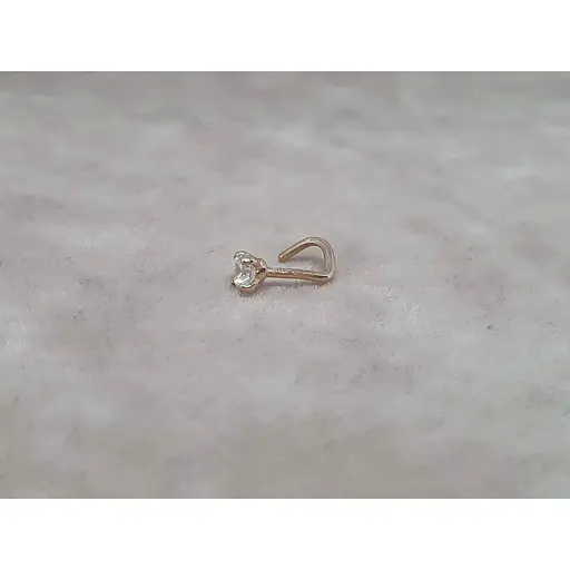 Золотая серьга-пирсинг Favoritum в нос с фианитом. 311132 - фото 2