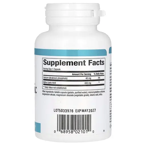 Альфа-липоевая кислота Natural Factors Alpha-Lipoic Acid 400 mg, 60 капсул для антиоксидантной защиты - фото 2