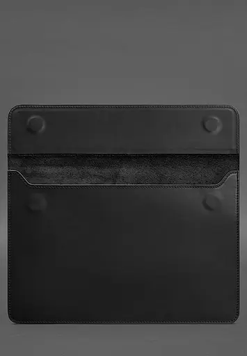 Кожаный чехол-конверт BlankNote на магнитах для MacBook Pro 16" Черный Crazy Horse - фото 3