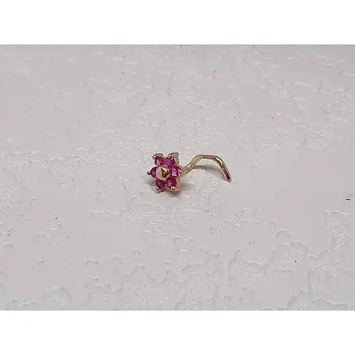Золотая серьга-пирсинг в нос Dear с фианитами. 1040.9 - фото 2