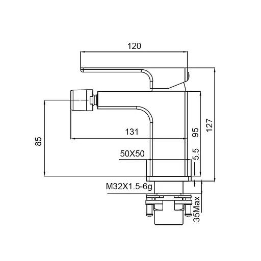 Смеситель для биде Koer KB-20009-05 KR3505 Черный матовый - фото 2