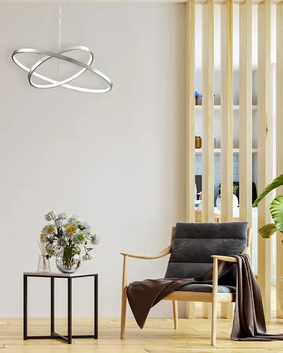 Підвісний світильник, люстра Goldlux 330017 Lea LED 2x35W 4000K 4600Lm IP20 нікелевий - фото 2