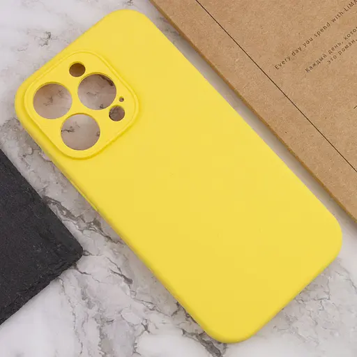 Чехол Epik Silicone Case Full Camera Protective AA NO LOGO для Apple iPhone 13 Pro 6.1 Желтый/Yellow - фото 4