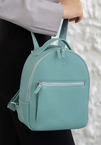 Кожаный рюкзак Groove S тиффани - фото 6