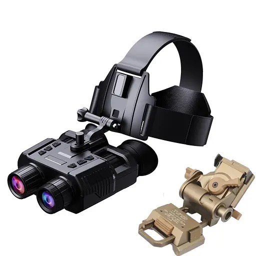 Повний комплект окуляри нічного бачення ПНБ NV8000 + золотисте металеве кріплення на шолом Wilcox L4G24 (100855-986)