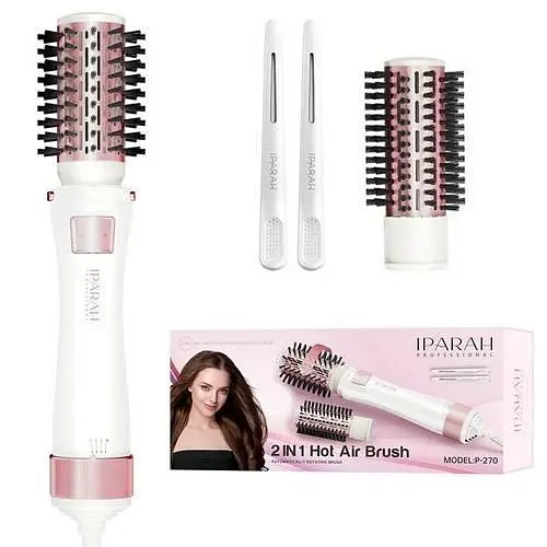 Фен-щетка IPARAH P-270 мультистайлер 2-в-1 для укладки и сушки волос, 2 скорости, 3 температурных режима, 2 насадки - фото 2