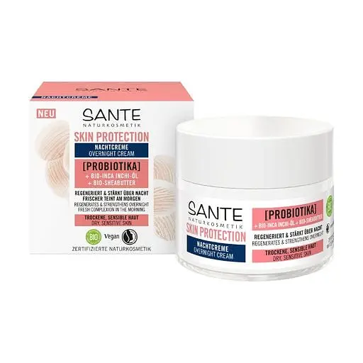 БИО-Крем ночной Увлажнение и Регенерация для сухой и чувствительной кожи лица с Инка Инчи и пробиотиками SANTE 50 мл - фото 1