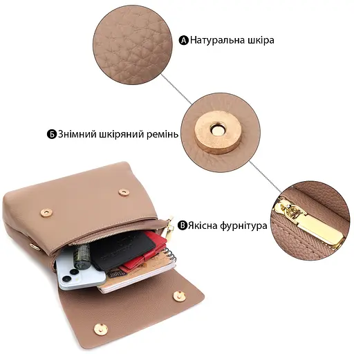 Кожаная женская сумка Vintage 26х17х9.5 см sum0026615 - фото 4