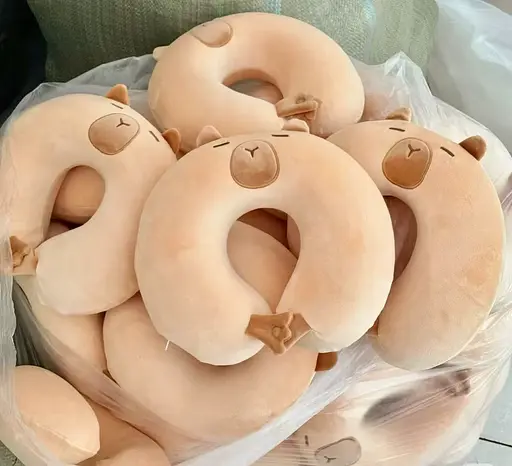 Подушка для подорожі Капібара, M17906, з ефектом пам’яті, на кнопці, знімний чохол - фото 3