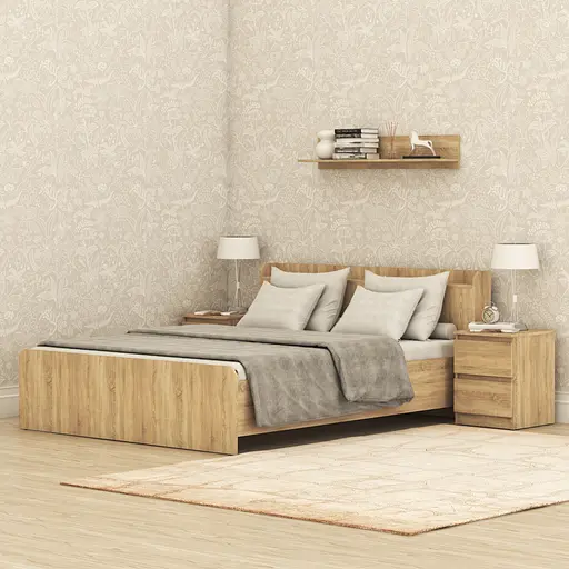 Ліжко двоспальне MebelStar Нео 160x200 см Дуб сонома (MBS-1133) - фото 1