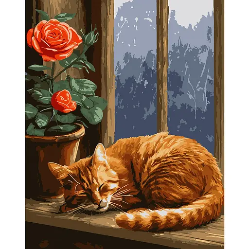 Картина за номерами Santi Солодкі сни котика 40 x 50 см (955757)