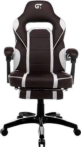 Геймерское кресло GT Racer коричневое с белым (X-2749-1 Dark Brown/White) - фото 2