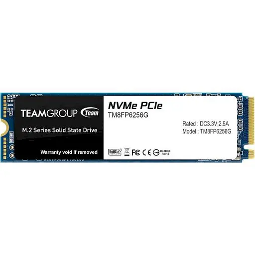 Накопичувач SSD Team m.2 NVMe MP33 256 GB PCIe 3.0 240 (TM8FP6256G0C101) - фото 1