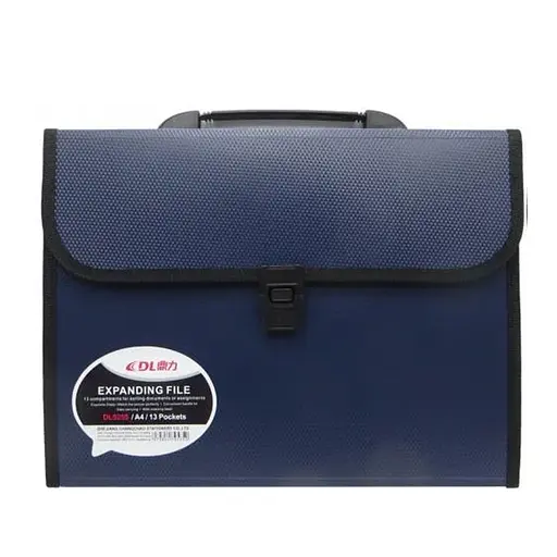 Папка-портфель ПВХ з 13 файлами, 32x26x3 см, DL-5255 (В асортименті)