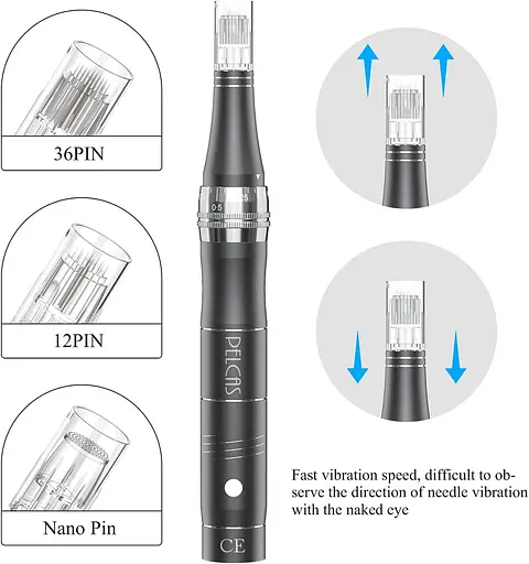Ручка для микроиглы, электрическая ручка PELCAS Derma Pen Аккумуляторная регулируемая скорость Dermapen микроиглы - фото 3