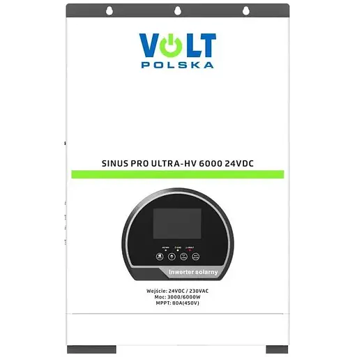 Солнечный инвертор Volt Polska SINUS PRO ULTRA-HV 6000 24/230 В (3/6 кВт) + 80A MPPT (450В) автономный - фото 2