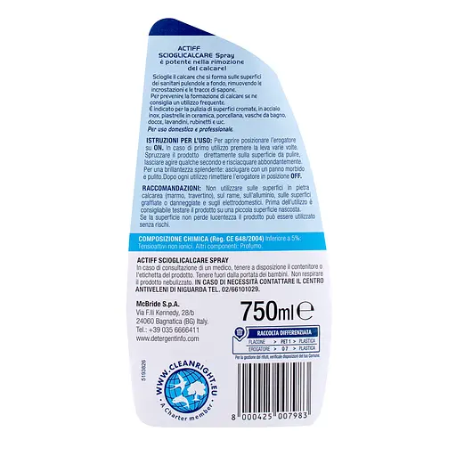 Засіб для видалення накипу Actiff Scioglicalcare Spray 10 x 750 мл  (257484/262765) - фото 3