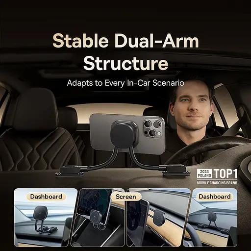 Автодержатель для телефона Baseus PrimeTrip C03s Magnetic Car Mount Stick-on Type Cosmic черный - фото 3