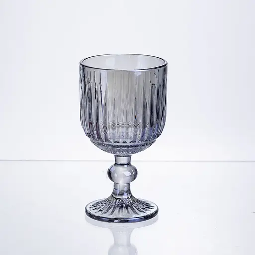 Набор бокалов для вина 6 штук по 220 мл ребристых из толстого стекла синий HP-19-238 бокал для напитков прозрачный - фото 3