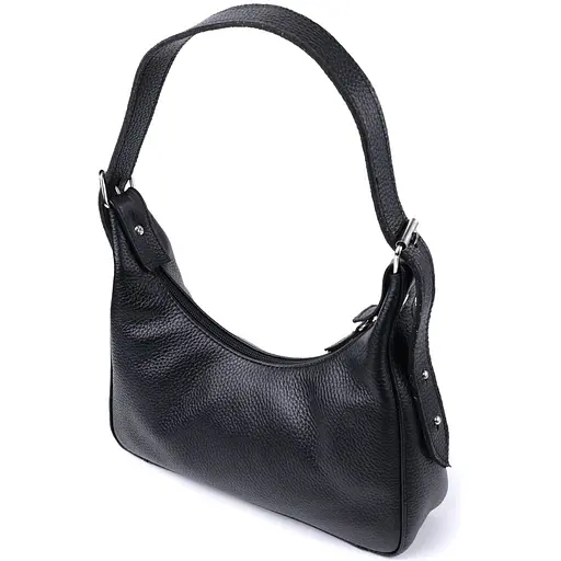 Сумка багет Shvigel с регулируемым ремнем из зернистой натуральной кожи 26х13х6.5 см sum0027030 - фото 1