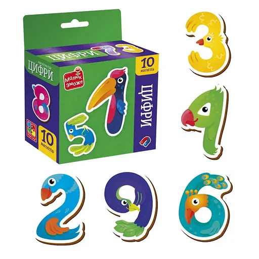 Дитячий набір магнітів "Цифри" VT3106-37, 10 магнітів - фото 2