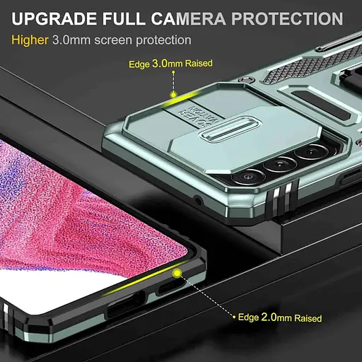 Ударопрочный чехол Camshield Army Ring для Samsung Galaxy A33 5G Зеленый / Light Green - фото 6