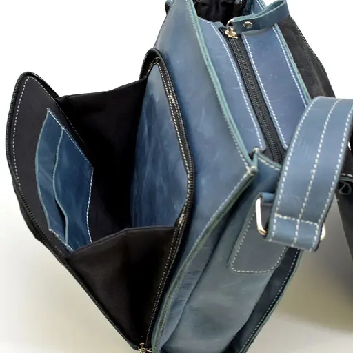 Кожаная мужская сумка через плечо TARWA 26х22х6 см sum0025863 - фото 6