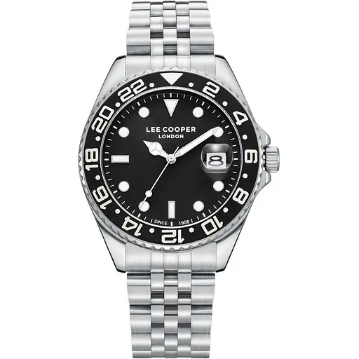 Часы мужские Lee Cooper Daytona Black Серебристый (3430)