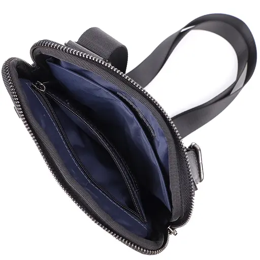 Сумка на плечо для мужчин из прочной зернистой кожи SHVIGEL 20х22х4 см sum0027432 - фото 7