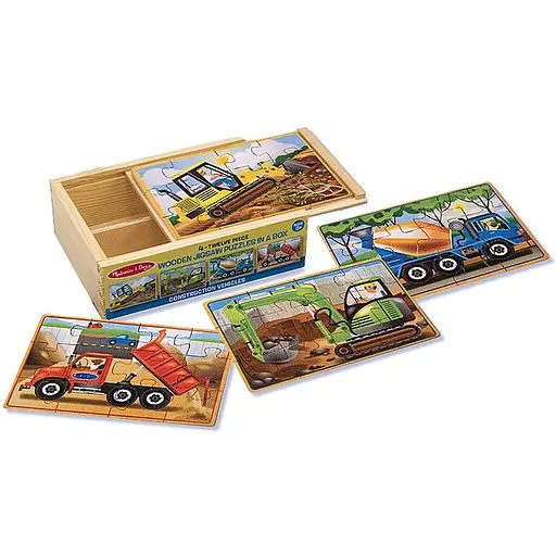Пазл Melissa & Doug Будівельні машини набір з 4 пазлів в коробці (MD3792)