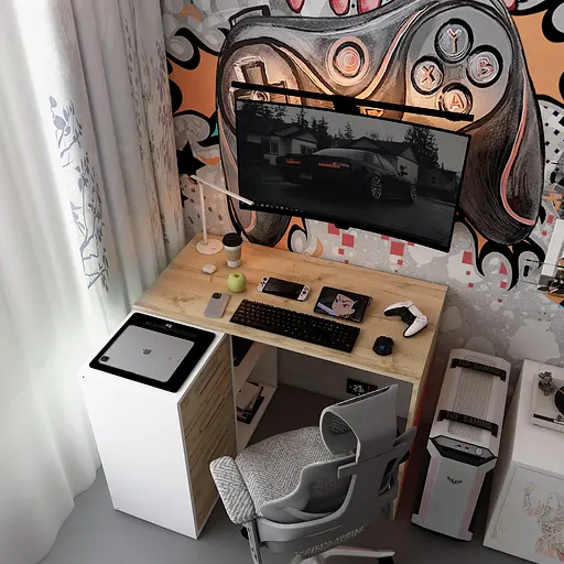 Офісний стіл Doros T8 Білий/Дуб Артізан 100х83х75 (41516060) - фото 9