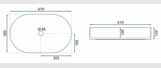 Умивальник Rea Nadia black marble shiny накладний REA-U0539, Чорний матовий - фото 6