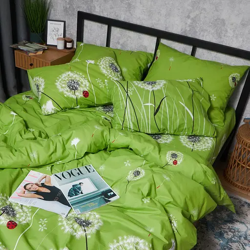 Комплект постільної білизни Moon&Star Бязь Gold Люкс Green Harmony King Size 220x240 наволочки 2х40х60 - фото 3