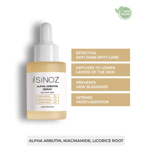 Сироватка для обличчя Sinoz Alpha Arbutin Serum Anti-Dark Spot проти темних плям 30 мл - фото 2